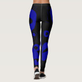 zwarte en kobaltische blauwe leggings (Achterkant)