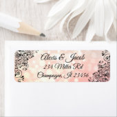 Zwarte en koraal elegante script retourlabels etiket (Insitu)