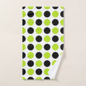 Zwarte en langgroene poka Dots Bad Handdoek (Handdoek)