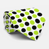 Zwarte en langgroene poka Dots Stropdas (Opgerold)