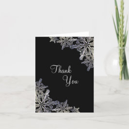 Zwarte en lichte grijze kristal Snowflake Bedankkaart
