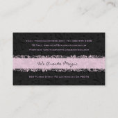 Zwarte en lichte roze Floral Lace Visitekaartje (Achterkant)