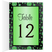 Zwarte en Limoen Glittery Stippen Tabelnummerkaart (Binnen (Rechts))