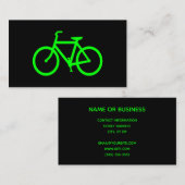 Zwarte en limoengroene fiets visitekaartje (Voorkant / Achterkant)