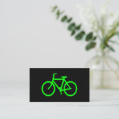 Zwarte en limoengroene fiets visitekaartje (Staand voorkant)
