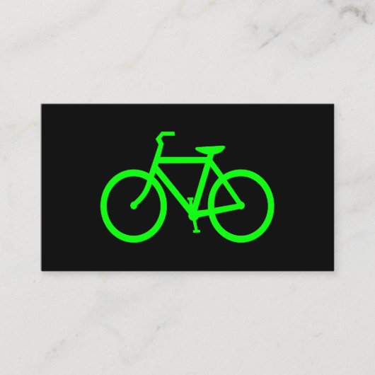 Zwarte en limoengroene fiets visitekaartje (Voorkant)