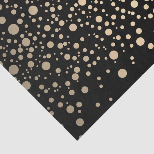 Zwarte en metalen goudConfetti Tissuepapier (Detail)