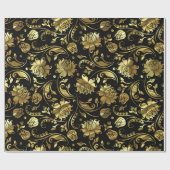 Zwarte en metalen goudvaten cadeaupapier (Vlak)