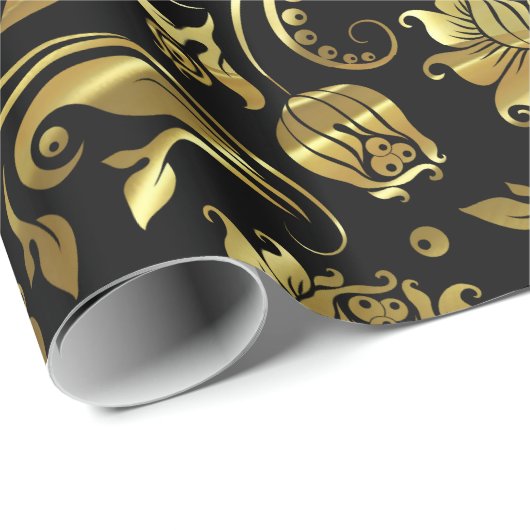 Zwarte en metalen goudvaten cadeaupapier (Rol Hoek)