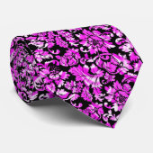 Zwarte en metalen roze vlasmaskers stropdas (Opgerold)