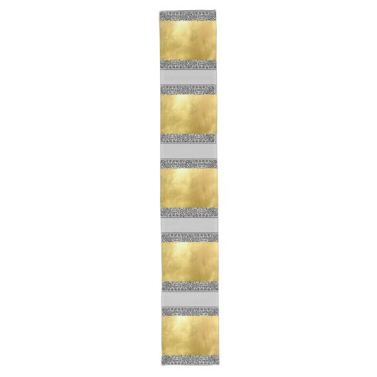 Zwarte en Metallic Gouden Tafelloper (Voorkant)