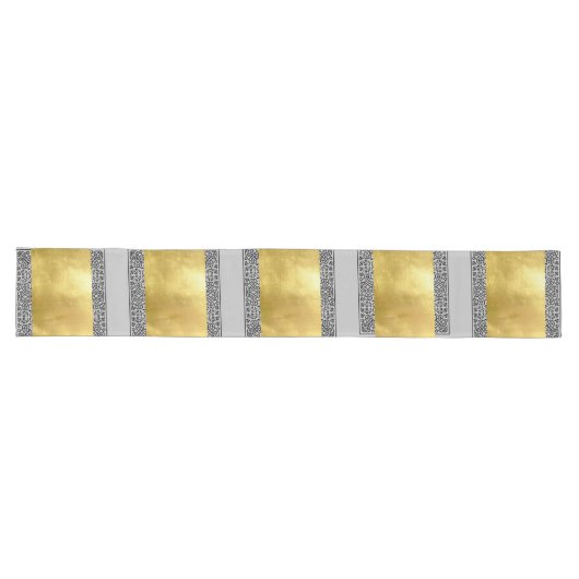 Zwarte en Metallic Gouden Tafelloper (Horizontaal)