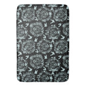 Zwarte en Mint Green Floral en vogels Badmat (Voorkant Verticaal)