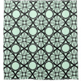 Zwarte en Mint Groene Geometrische Kunst Douchegordijn (Voorkant)