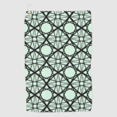 Zwarte en Mint Groene Geometrische Kunst Golfhanddoek (Voorkant)