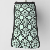 Zwarte en Mint Groene Geometrische Kunst Golfheadcover (Draai 90)