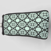 Zwarte en Mint Groene Geometrische Kunst Golfheadcover (Voorkant)