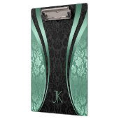 Zwarte en mint-groene geometrische platte maskers klembord (Links)