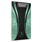 Zwarte en mint-groene geometrische platte maskers klembord (Rechts)