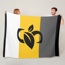 Zwarte en multicolor stripe logo deken