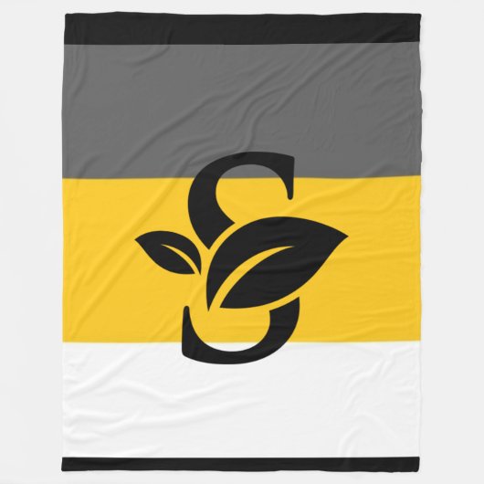 Zwarte en multicolor stripe logo deken (Voorkant)