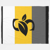 Zwarte en multicolor stripe logo deken (Voorkant (Horizontaal))