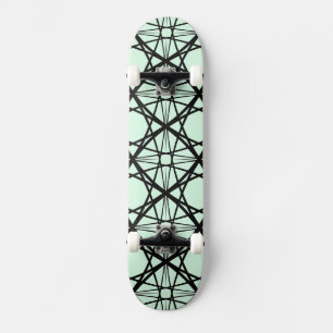 Zwarte en Munt Groene Geometrische Kunsthuis Vlag Persoonlijk Skateboard