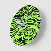 Zwarte en neon groene wandklok (Hoek)