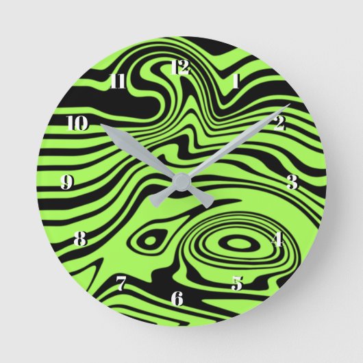 Zwarte en neon groene wandklok (Voorkant)