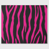 Zwarte en neonroze zebra afdrukken dierpatroon cadeaupapier (Vlak)