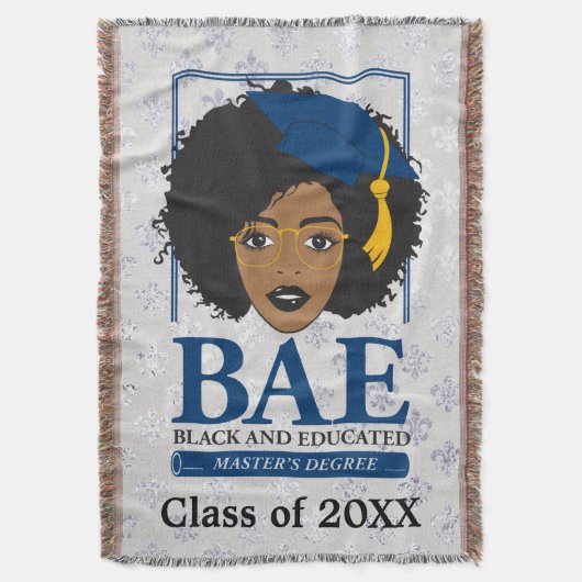 Zwarte en opgeleide master's persoonlijke klasse deken (Voorkant Verticaal)