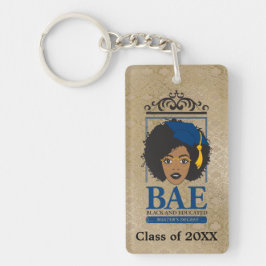 Zwarte en opgeleide master's persoonlijke klasse sleutelhanger