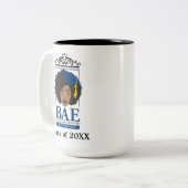 Zwarte en opgeleide master's persoonlijke klasse tweekleurige koffiemok (Voorkant links)