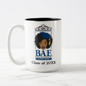 Zwarte en opgeleide master's persoonlijke klasse tweekleurige koffiemok (Links)