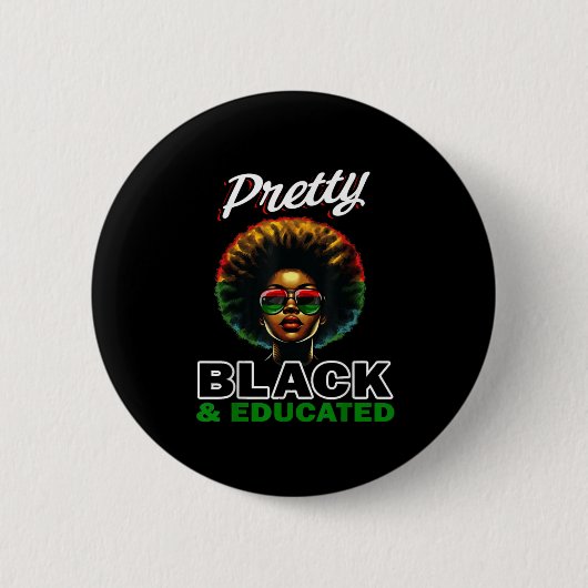 zwarte en opgeleide Sticker Ronde Button 5,7 Cm (Voorkant)