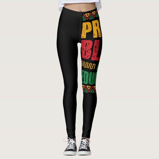  zwarte en opgeleide zwarte geschiedenis maand leggings (Voorkant)