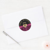 Zwarte en opgerolde luipaard Birthday Ronde Sticker (Envelop)