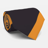 Zwarte en Oranje brede streep Stropdas (Opgerold)