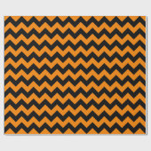 Zwarte en Oranje Chevron Cadeaupapier (Vlak)