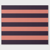 Zwarte en Oranje Cool Tone Awning Stripes Cadeaupapier (Vlak)