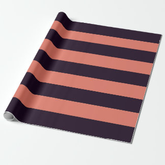 Zwarte en Oranje Cool Tone Awning Stripes Cadeaupapier