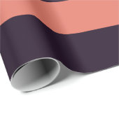 Zwarte en Oranje Cool Tone Awning Stripes Cadeaupapier (Rol Hoek)