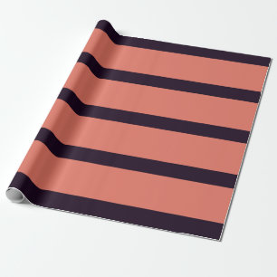 Zwarte en Oranje Cool Tone Pencil Stripes Cadeaupapier