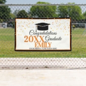 Zwarte en Oranje felicitaties Afstuderen Spandoek (Insitu)