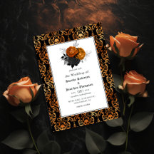 Zwarte en Oranje Floral Gothic Wedding