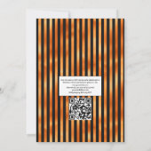 Zwarte en Oranje Floral Gothic Wedding Photo Invit Kaart (Achterkant)