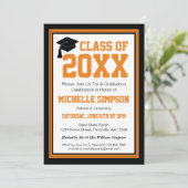 Zwarte en Oranje fotograafpartij Kaart (Staand voorkant)