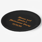 Zwarte en Oranje Geweldige Halloween Papieren Bordje (Gekanteld)