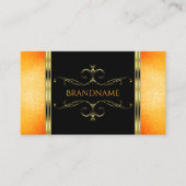 Zwarte en Oranje Glitter Golden  Ornamenten Visitekaartje (Voorkant)