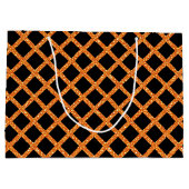 ZWARTE EN ORANJE GLITTER KIJKEN HALLOEEN GROOT CADEAUZAKJE (Achterkant)